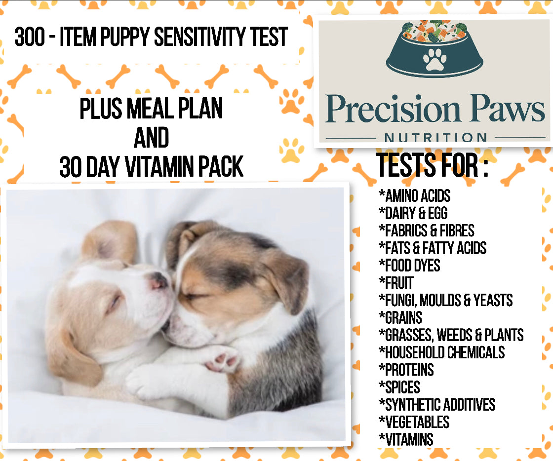 Puppy (under 1Year) Sensitivity Test with Custom Meal Plan & 30-Day Vitamin Pack